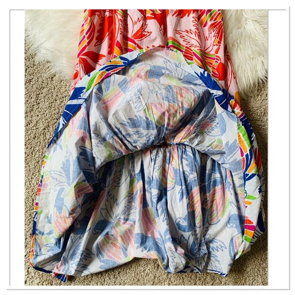 NWT Farm Rio Mixed Color Birds Balls Maxi Dress Red Multicolor Medium - Picture 4 of 15